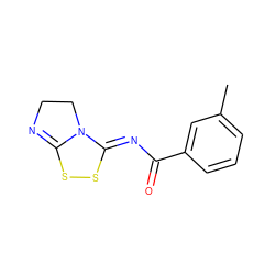 Cc1cccc(C(=O)/N=C2\SSC3=NCCN32)c1 ZINC000034040050