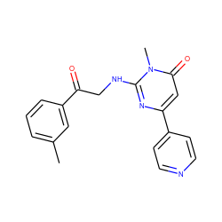 Cc1cccc(C(=O)CNc2nc(-c3ccncc3)cc(=O)n2C)c1 ZINC000034028937