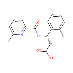 Cc1cccc(C(=O)N[C@@H](CC(=O)O)c2ccccc2C)n1 ZINC000097036543