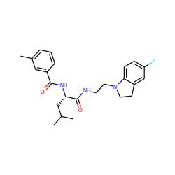 Cc1cccc(C(=O)N[C@@H](CC(C)C)C(=O)NCCN2CCc3cc(F)ccc32)c1 ZINC000014971486