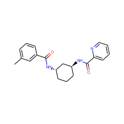 Cc1cccc(C(=O)N[C@H]2CCC[C@H](NC(=O)c3ccccn3)C2)c1 ZINC000095592012