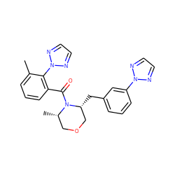 Cc1cccc(C(=O)N2[C@@H](C)COC[C@H]2Cc2cccc(-n3nccn3)c2)c1-n1nccn1 ZINC000205634968