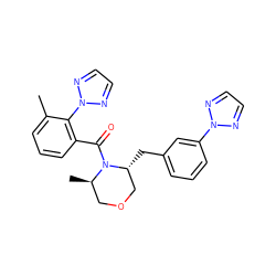 Cc1cccc(C(=O)N2[C@H](C)COC[C@H]2Cc2cccc(-n3nccn3)c2)c1-n1nccn1 ZINC000205637028