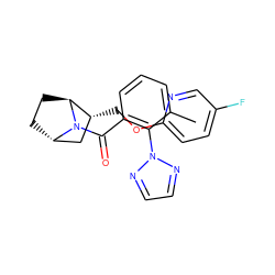 Cc1cccc(C(=O)N2[C@H]3CC[C@H]2[C@H](COc2ccc(F)cn2)C3)c1-n1nccn1 ZINC000226084946