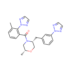 Cc1cccc(C(=O)N2C[C@@H](C)OC[C@H]2Cc2cccc(-n3nccn3)c2)c1-n1nccn1 ZINC000205664866