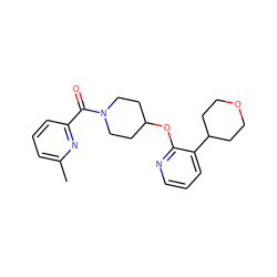 Cc1cccc(C(=O)N2CCC(Oc3ncccc3C3CCOCC3)CC2)n1 ZINC000096168907