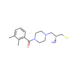 Cc1cccc(C(=O)N2CCN(C[C@@H](N)CS)CC2)c1C ZINC000022938329