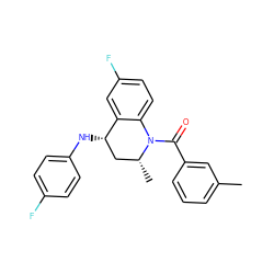 Cc1cccc(C(=O)N2c3ccc(F)cc3[C@@H](Nc3ccc(F)cc3)C[C@H]2C)c1 ZINC000013490210