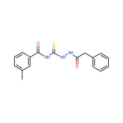 Cc1cccc(C(=O)NC(=S)NNC(=O)Cc2ccccc2)c1 ZINC000004616520