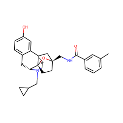 Cc1cccc(C(=O)NC[C@@]23CC[C@@]4(O2)[C@H]2Cc5ccc(O)cc5[C@@]4(CCN2CC2CC2)C3)c1 ZINC000101396361