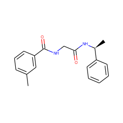 Cc1cccc(C(=O)NCC(=O)N[C@@H](C)c2ccccc2)c1 ZINC000005171629