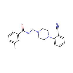 Cc1cccc(C(=O)NCN2CCN(c3ccccc3C#N)CC2)c1 ZINC000025758996