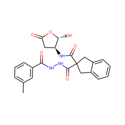 Cc1cccc(C(=O)NNC(=O)C2(C(=O)N[C@H]3CC(=O)O[C@@H]3O)Cc3ccccc3C2)c1 ZINC000036092965