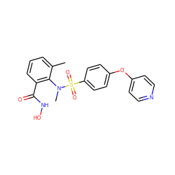 Cc1cccc(C(=O)NO)c1N(C)S(=O)(=O)c1ccc(Oc2ccncc2)cc1 ZINC000001494167