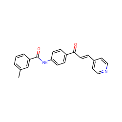 Cc1cccc(C(=O)Nc2ccc(C(=O)/C=C/c3ccncc3)cc2)c1 ZINC000005051961