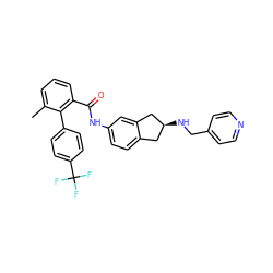 Cc1cccc(C(=O)Nc2ccc3c(c2)C[C@@H](NCc2ccncc2)C3)c1-c1ccc(C(F)(F)F)cc1 ZINC000040899051