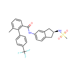 Cc1cccc(C(=O)Nc2ccc3c(c2)C[C@@H](NS(C)(=O)=O)C3)c1-c1ccc(C(F)(F)F)cc1 ZINC000003972837