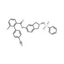 Cc1cccc(C(=O)Nc2ccc3c(c2)C[C@H](NS(=O)(=O)c2ccccc2)C3)c1-c1ccc(C#N)cc1 ZINC000013471243