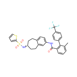 Cc1cccc(C(=O)Nc2ccc3c(c2)CC[C@H](NS(=O)(=O)c2cccs2)CC3)c1-c1ccc(C(F)(F)F)cc1 ZINC000027524296