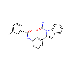 Cc1cccc(C(=O)Nc2cccc(-c3cc4ccccc4n3C([NH])=O)c2)c1 ZINC001772592901