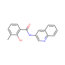 Cc1cccc(C(=O)Nc2cnc3ccccc3c2)c1O ZINC000052076544