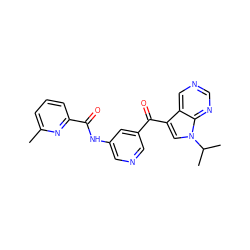 Cc1cccc(C(=O)Nc2cncc(C(=O)c3cn(C(C)C)c4ncncc34)c2)n1 ZINC000169707964