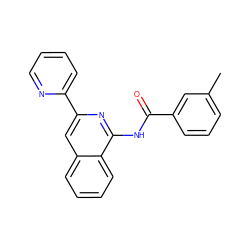 Cc1cccc(C(=O)Nc2nc(-c3ccccn3)cc3ccccc23)c1 ZINC000013781355