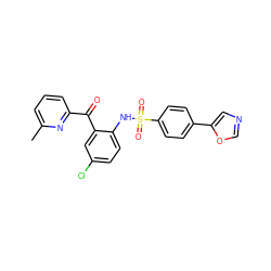 Cc1cccc(C(=O)c2cc(Cl)ccc2NS(=O)(=O)c2ccc(-c3cnco3)cc2)n1 ZINC000034073378