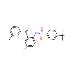 Cc1cccc(C(=O)c2cc(Cl)ccc2NS(=O)(=O)c2ccc(C(C)(C)C)cc2)n1 ZINC000038840827