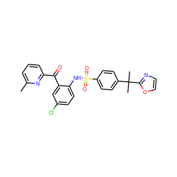 Cc1cccc(C(=O)c2cc(Cl)ccc2NS(=O)(=O)c2ccc(C(C)(C)c3ncco3)cc2)n1 ZINC000113626046