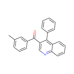 Cc1cccc(C(=O)c2cnc3ccccc3c2-c2ccccc2)c1 ZINC000000982044