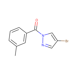 Cc1cccc(C(=O)n2cc(Br)cn2)c1 ZINC000000037185