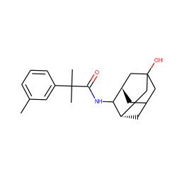 Cc1cccc(C(C)(C)C(=O)NC2[C@H]3CC4C[C@H]2CC(O)(C4)C3)c1 ZINC000101222403