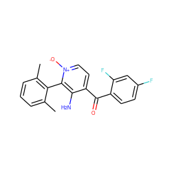 Cc1cccc(C)c1-c1c(N)c(C(=O)c2ccc(F)cc2F)cc[n+]1[O-] ZINC000043011840