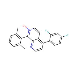 Cc1cccc(C)c1-c1c2nccc(-c3ccc(F)cc3F)c2cc[n+]1[O-] ZINC000073160477