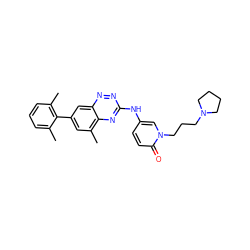 Cc1cccc(C)c1-c1cc(C)c2nc(Nc3ccc(=O)n(CCCN4CCCC4)c3)nnc2c1 ZINC000142034917