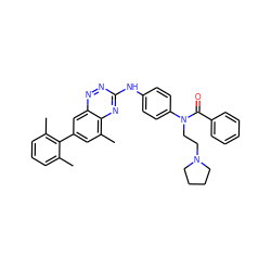 Cc1cccc(C)c1-c1cc(C)c2nc(Nc3ccc(N(CCN4CCCC4)C(=O)c4ccccc4)cc3)nnc2c1 ZINC000028702871