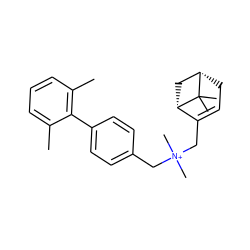 Cc1cccc(C)c1-c1ccc(C[N+](C)(C)CC2=CC[C@H]3C[C@@H]2C3(C)C)cc1 ZINC000095564506