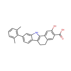 Cc1cccc(C)c1-c1ccc2c3c([nH]c2c1)-c1cc(O)c(C(=O)O)cc1CC3 ZINC000034893963