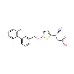 Cc1cccc(C)c1-c1cccc(COc2ccc([C@H](C#N)CC(=O)O)s2)c1 ZINC001772604095