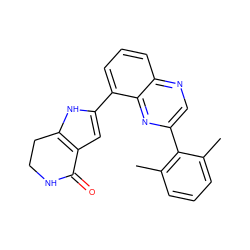 Cc1cccc(C)c1-c1cnc2cccc(-c3cc4c([nH]3)CCNC4=O)c2n1 ZINC000222343245