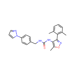 Cc1cccc(C)c1-c1noc(C)c1NC(=O)NCc1ccc(-n2cccn2)cc1 ZINC000059069334