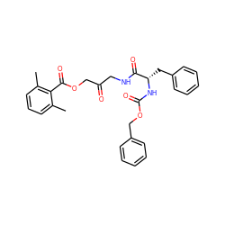 Cc1cccc(C)c1C(=O)OCC(=O)CNC(=O)[C@H](Cc1ccccc1)NC(=O)OCc1ccccc1 ZINC000032303206