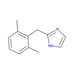 Cc1cccc(C)c1Cc1ncc[nH]1 ZINC000034593010