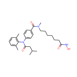 Cc1cccc(C)c1N(C(=O)CC(C)C)c1ccc(C(=O)N(C)CCCCCCC(=O)NO)cc1 ZINC000118362627