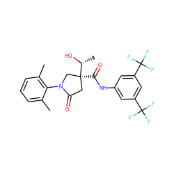 Cc1cccc(C)c1N1C[C@@](C(=O)Nc2cc(C(F)(F)F)cc(C(F)(F)F)c2)([C@@H](C)O)CC1=O ZINC000116640205