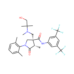 Cc1cccc(C)c1N1C[C@@](CN(C)C(C)(C)CO)(C(=O)Nc2cc(C(F)(F)F)cc(C(F)(F)F)c2)[C@H](C)C1=O ZINC000142523132