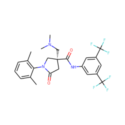 Cc1cccc(C)c1N1C[C@@](CN(C)C)(C(=O)Nc2cc(C(F)(F)F)cc(C(F)(F)F)c2)CC1=O ZINC000198444420