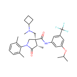 Cc1cccc(C)c1N1C[C@@](CN(C)C2CCC2)(C(=O)Nc2cc(OC(C)C)cc(C(F)(F)F)c2)[C@H](C)C1=O ZINC000142522910