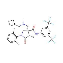 Cc1cccc(C)c1N1C[C@@](CN(C)CC2CCC2)(C(=O)Nc2cc(C(F)(F)F)cc(C(F)(F)F)c2)[C@H](C)C1=O ZINC000142521748